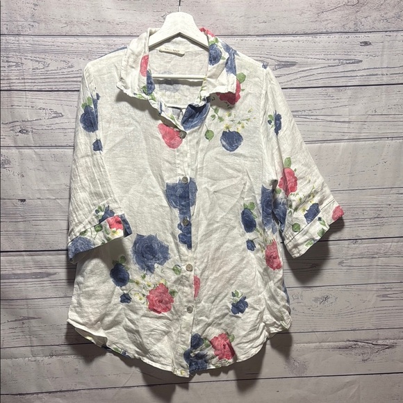 Meo Meli 100%linen buttondown shirt - Picture 1 of 6